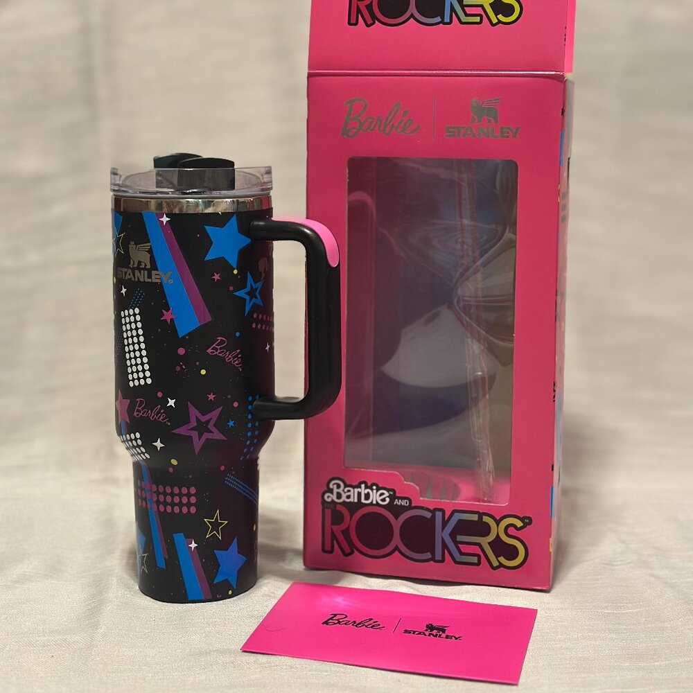 Barbie x Stanley Travel Tumbler '80s ROCKERS 40 oz Quencher NEW Limited Edition